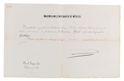 Maximilian, - Autographs, manuscripts, certificates
