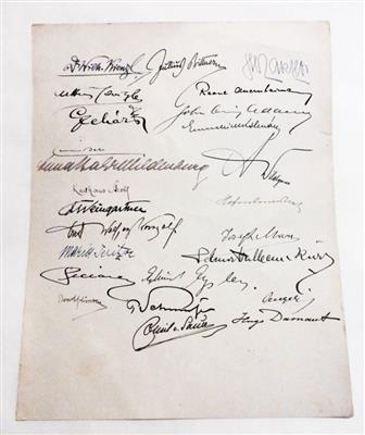 Österreichische Künstler um 1920. - Autogramy, rukopisy, papíry