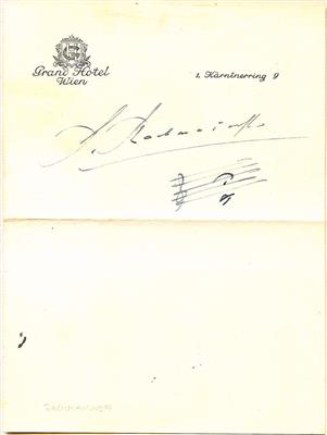 Rachmaninoff, Sergej, - Autographs, manuscripts, certificates