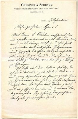 Sacher - Masoch, Leopold v., - Autographen, Handschriften, Urkunden