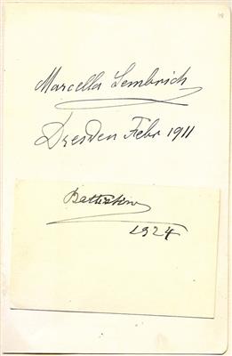 Sembrich, Marcella, - Autogramy, rukopisy, papíry