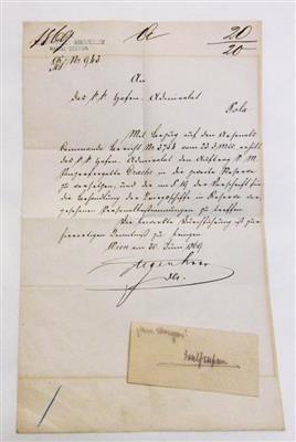 Tegetthoff, Wilhelm v. - Autographs, manuscripts, certificates