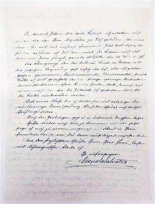 Leopold Salvator, - Autographs, manuscripts, certificates