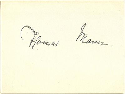 Mann, Thomas, - Autographs, manuscripts, certificates