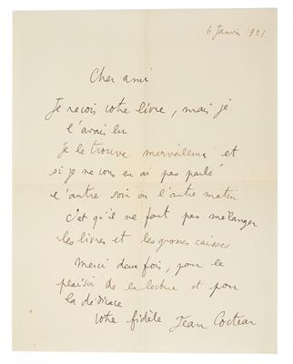 Cocteau, Jean, - Autografi