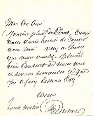 Dumas, Alexandre (Père), - Autografi