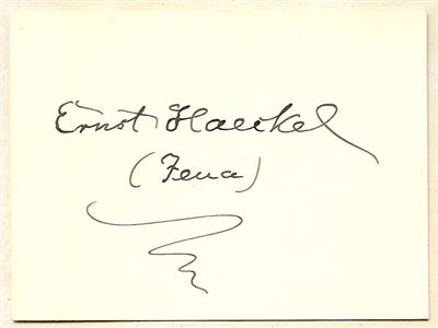 Haeckel, Ernst, - Autografi