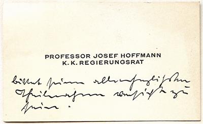 Hoffmann, Josef, - Autographs