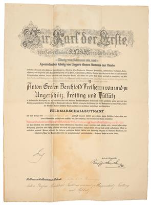 Karl I., - Autographen, Handschriften, Urkunden