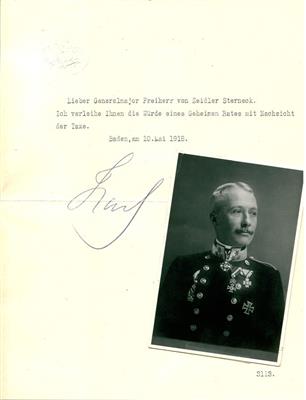 Karl I., - Autogramy