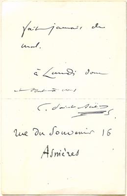 Saint - Saens, Camille, - Autografi