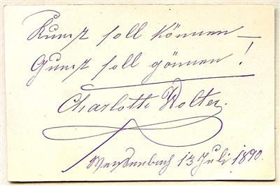 Wolter, Charlotte, - Autogramy