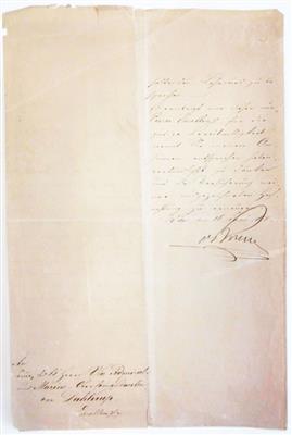 Bruck, Karl Ludwig Freiherr v., - Autogramy, rukopisy, papíry