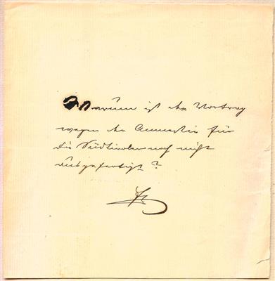 Franz Joseph I., - Autographs, manuscripts, certificates