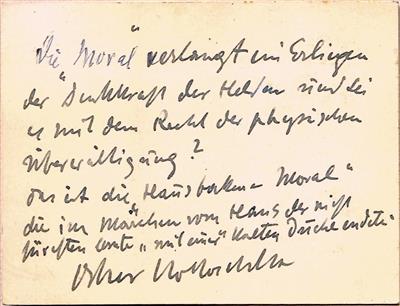 Kokoschka, Oskar, - Autografi, manoscritti, atti