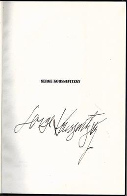 Koussevitzky, Serge, - Autogramy, rukopisy, papíry