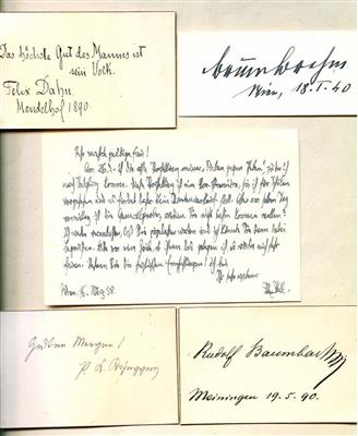 Schriftsteller, - Autographs, manuscripts, certificates