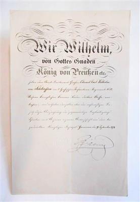 Wilhelm I., - Autographs, manuscripts, certificates