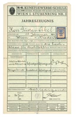 Abel, Gustav, - Autographs, manuscripts, certificates