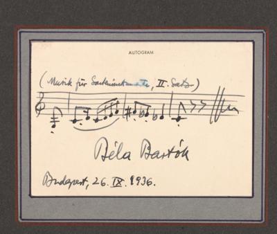Bartók, Béla, - Autographen, Handschriften, Urkunden