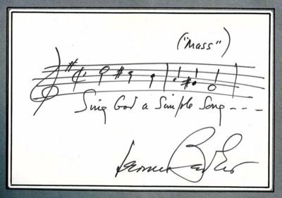 Bernstein, Leonard, - Autografi, manoscritti, certificati