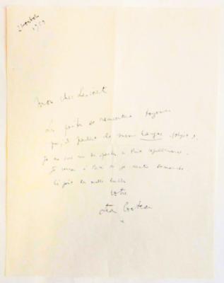 Cocteau, Jean, - Autografi, manoscritti, certificati