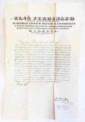 Ferdinand I., - Autographs, manuscripts, certificates