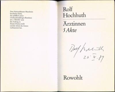 Hochhuth, Rolf, - Autographen, Handschriften, Urkunden