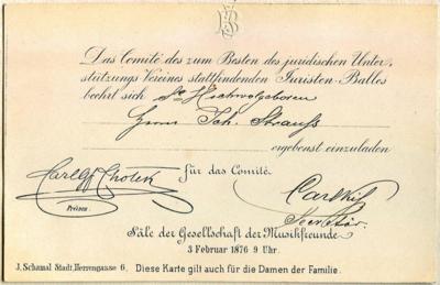 Juristenball, - Autographs, manuscripts, certificates