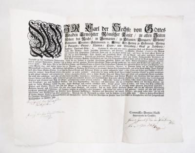 Karl VI., - Autografy, rukopisy, certifikáty