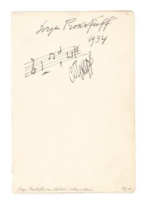 Prokofieff, Sergei, - Autographs, manuscripts, certificates