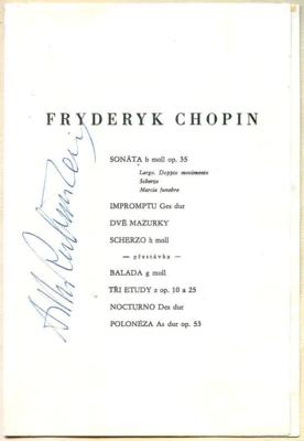 Rubinstein, Artur, - Autografi, manoscritti, certificati