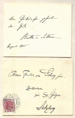 Suttner, Bertha v., - Autographen, Handschriften, Urkunden
