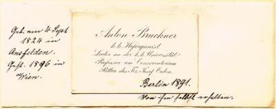 Bruckner, Anton, - Autografy, rukopisy, dokumenty