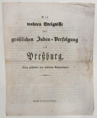 Flugschrift - Autographs, manuscripts, documents