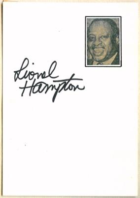 Hampton, Lionel, - Autographen, Handschriften, Urkunden