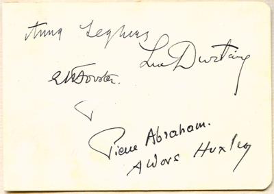 Huxley, Aldous, - Autographen, Handschriften, Urkunden