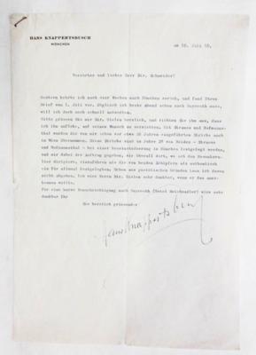 Knappertsbusch, Hans, - Autographen, Handschriften, Urkunden