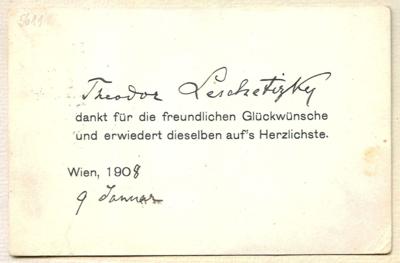 Leschetizky, Theodor, - Autografy, rukopisy, dokumenty