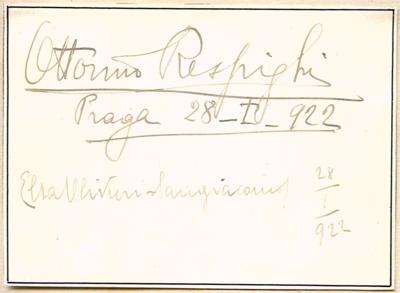 Respighi, Ottorino, - Autographen, Handschriften, Urkunden