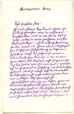 Rosegger, Peter, - Autographen, Handschriften, Urkunden