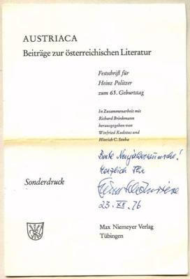 Schönwiese, Ernst - Autographen, Handschriften, Urkunden