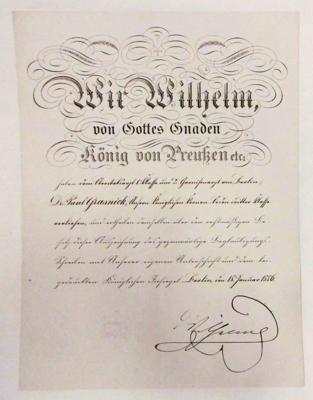Wilhelm I., - Autographen, Handschriften, Urkunden