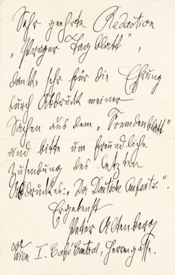 Altenberg, - Autografi, manoscritti, documenti