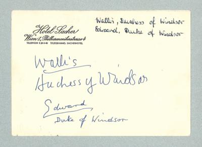 Edward VIII., - Autographs, manuscripts, documents