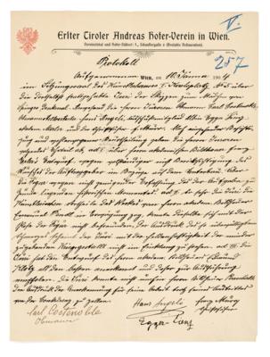 Egger-Lienz, - Autografi, manoscritti, documenti