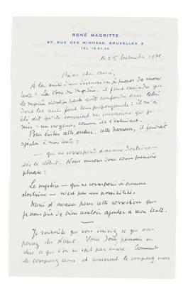 Magritte, - Autographen, Handschriften, Urkunden