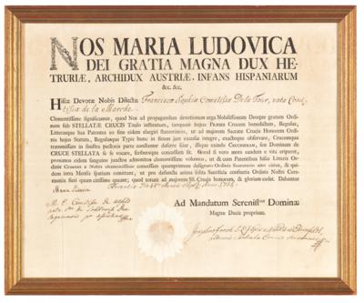 Maria Ludovica, - Autographs, manuscripts, documents