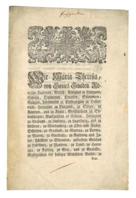 Maria Theresia, - Autografi, manoscritti, documenti