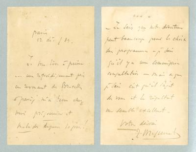 Massenet, - Autographen, Handschriften, Urkunden